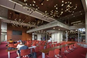 Inside the library of Rudolph Hall, spaces have been opened up to let in floods of daylight. 